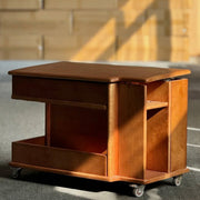 Nedure Solid Wood Side Table Trolley
