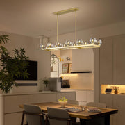 Modern Crystal Rectangle Wagon Wheel Chandeliers