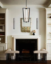 Aged Brass/Black LED Arm Edgemere Cage Collection Linear Pendants Light 16