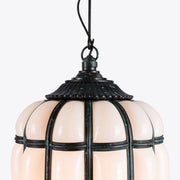 Battersea Opaline and Brass Hanging Lantern