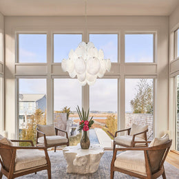 Murano Chandelier 36 White Disks