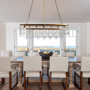 Aubrey Crystal Ball 7 Light Oval Chandelier 52