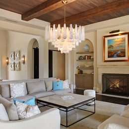 Alabaster Feathery Chandelier 21.7