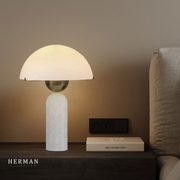 G9 Alabaster white marble table lamp Dia 12