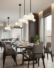 Minimalist Antique Alabaster Cluster Pendant Light Fixtures 6