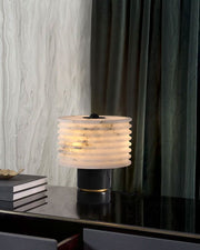Elegant Lighting G9 Cloud Stone Alabaster Table Lamp Wide D10