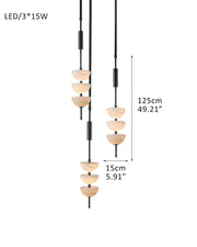 Alabaster Triple Half Spheres Vertical Suspension Lights Lacquered Burnished Brass/Bronze