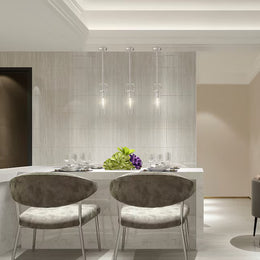 Edvivi 1 -Light Brushed Nickel Modern/contemporary Clear glass Cylinder Small Hanging Pendant Light
