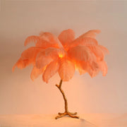 Aisa Featherly Ostrich Feathe Table Lamp