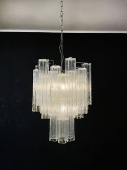 Murano Chandelier – 30 tubes – Clear Glass Tubes