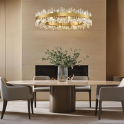 MDEGLYO Modern Crystal Round Chandelier