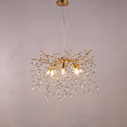 Leek Gold Crystal Branch Chandelier 24