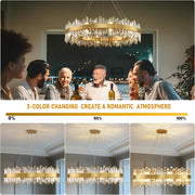 MDEGLYO Modern Crystal Round Chandelier