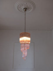 Murano Chandelier – Spiral – 54 prisms – Pink