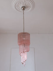 Murano Chandelier – Spiral – 54 prisms – Pink