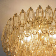 Prismatico 91 Elements Amber Compact Glass Chandelier 25