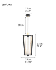 Aged Brass/Black LED Arm Edgemere Cage Collection Linear Pendants Light 16