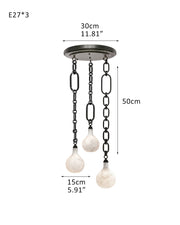 Cluster White Alabaster Globe Pendant Light with adjustable chain