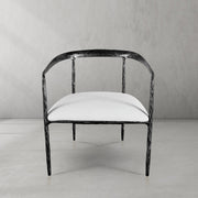 Hand-Forged Metal Curved Chair