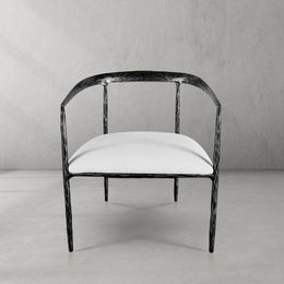 Hand-Forged Metal Curved Chair