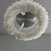 24-47 Inch Round Clear Geode Quartz Crystal Ring Pendant Light Modern Chandelier for Living Room