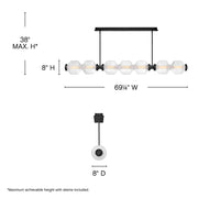 Reign 1 - Light LED Chandelier
