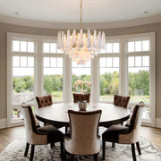 Alabaster Feathery Chandelier 21.7