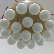 Alabaster Semi Flush Mount with Etched Opal Marble Shades