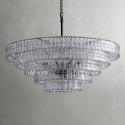Amor 5-Tier Ghiaccio Glass Pendant Round Chandelier 48
