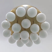 Alabaster Semi Flush Mount with Etched Opal Marble Shades