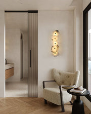 Art Decor Multiple Irregularity Shape LED Brass wall sconces White Alabaster Shade