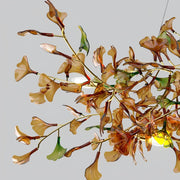 Green/Brown Ginkgo Chandelier Style A