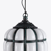Battersea Opaline and Brass Hanging Lantern