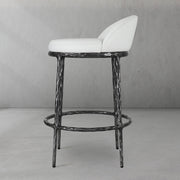 Hand-Forged Metal Bar Swivel Counter Stool