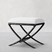 Hand-Forged Metal X-base Stool