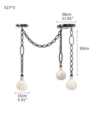 Cluster White Alabaster Globe Pendant Light with adjustable chain