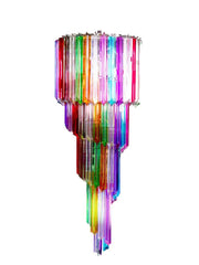 Murano chandelier – Spiral – 86 prisms – Multi