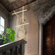 Crossed Aluminum Pendant Light Modern Designer High Ceiling LED Hanging Lights For Living Room Villa