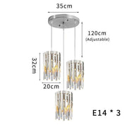 April Crystal Pendant 3 Lights with Canopy