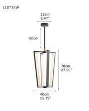 Aged Brass/Black LED Arm Edgemere Cage Collection Linear Pendants Light 16