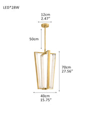 Aged Brass/Black LED Arm Edgemere Cage Collection Linear Pendants Light 16