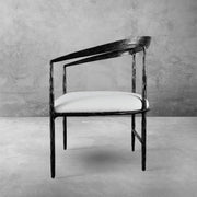 Hand-Forged Metal Curved Chair