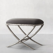 Hand-Forged Metal X-base Stool