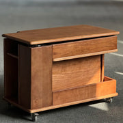 Nedure Solid Wood Side Table Trolley