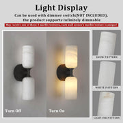 Monty Alabaster Linear Wall Sconce-Black