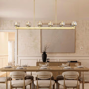 Modern Crystal Rectangle Wagon Wheel Chandeliers
