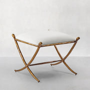 Hand-Forged Metal Horn Fabric Base Stool