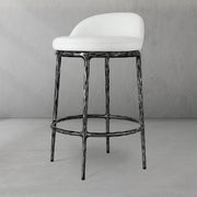 Hand-Forged Metal Bar Swivel Counter Stool