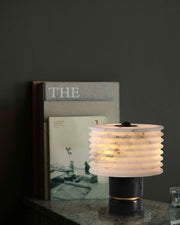 Elegant Lighting G9 Cloud Stone Alabaster Table Lamp Wide D10