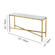 Hand-Forged Metal Rectangle Marble Console Table 60